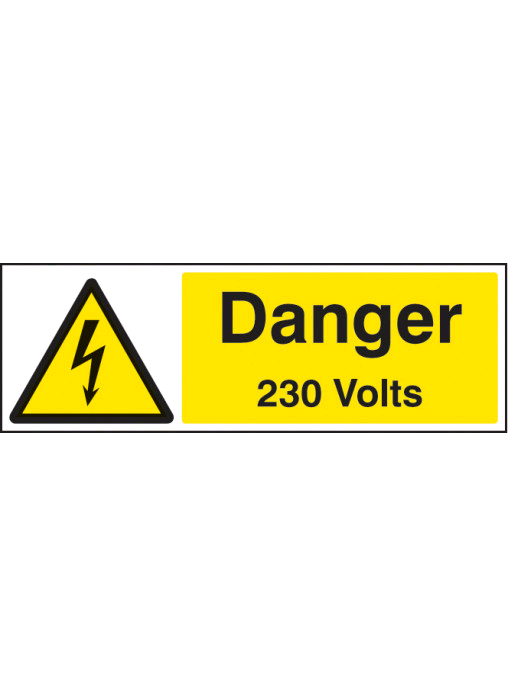 Industrial Signs Danger 230V Large Label 