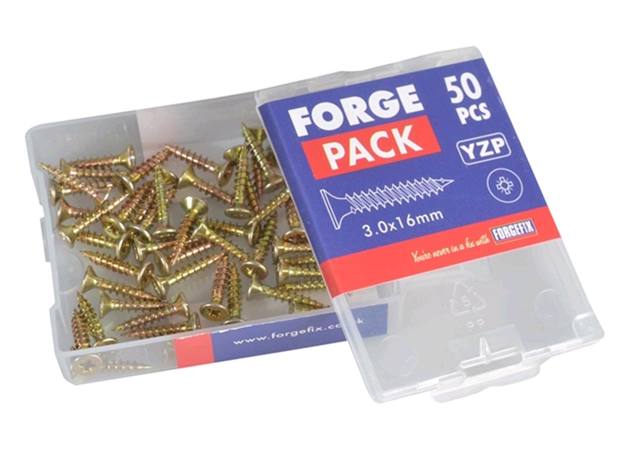 Forgefix M/P Screw 3.5 x 30mm (Pack) Zinc Yellow Passivated 