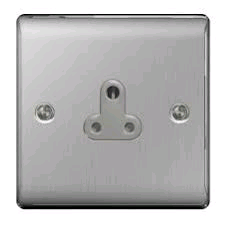 BG 5a Unswitched Socket Brushed Steel 