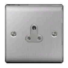 BG 1g 5a Unswitched Socket Brushed Steel 
