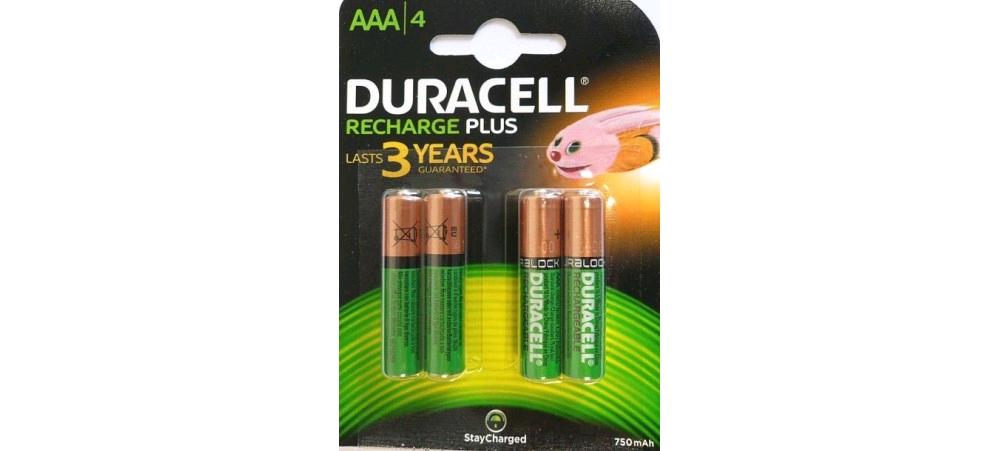 Duracell Supreme AAA Rechargeable Battery 750mAh S5272 