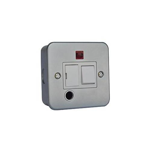 Niglon Metal Clad 13A DP Switched Fused Spur c/w Flex Outlet & Neon 