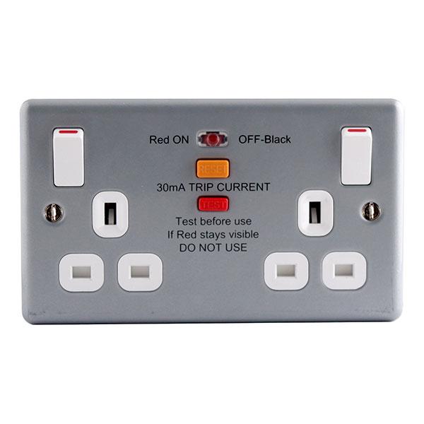 BG Metal Clad 2gang 13a RCD Switched Socket