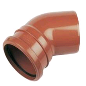 Underground 110mm 45deg Bend M/F Terracotta D163 SOIL 