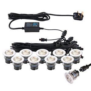 Saxby Ikon PRO 35mm Round Decking Lights 10 x .75W IP67