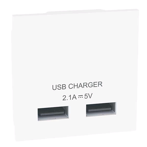 BG Euro Module USB Charger Module White