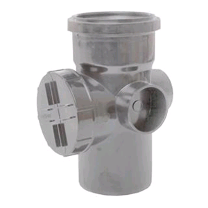 Soil Pipe Access Pipe 4/110mm Grey 3 Boss