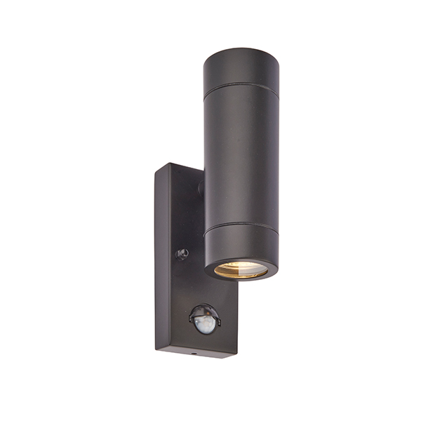 Saxby Palin PIR Twin 7W IP44 Wall Black Fitting 