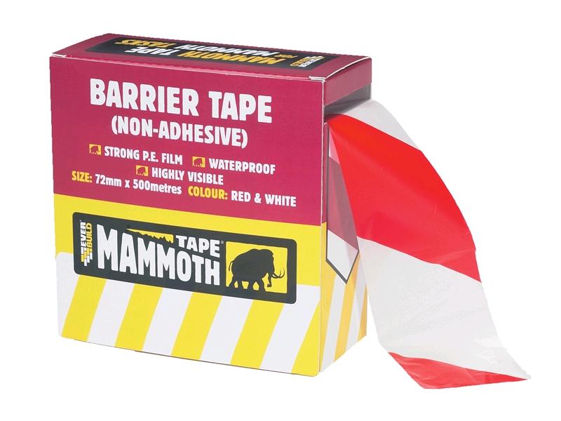 Barrier Tape red/white 72mm x 500