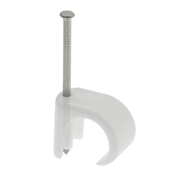 Q-Crimp 22-26mm White Round Cable Clip (Pack 50) 