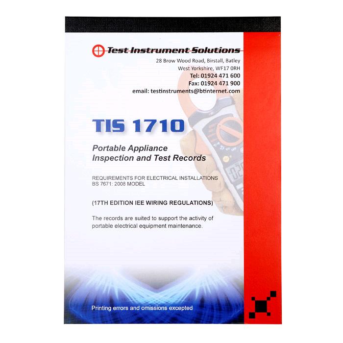 TIS Portable Appliance Test Certificate Pad