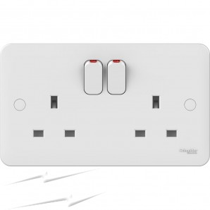 Schneider Lisse 2G 13A DP Switched Socket 