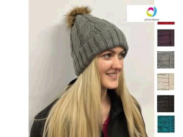 OTTERDENE 4660017 Cable Knit Hat + Lining Ladies Beanie Hat AH552