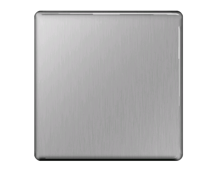 BG 1 Gang Blank Plate Brushed Steel