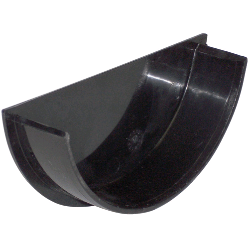 Gutter Half Round 112mm Internal Stop End Black