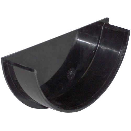 Floplast Half Round 112mm Internal Stop End Black