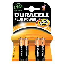 Duracell Battery 1.5Volt AAA Carded 4Pack Alkaline Plus