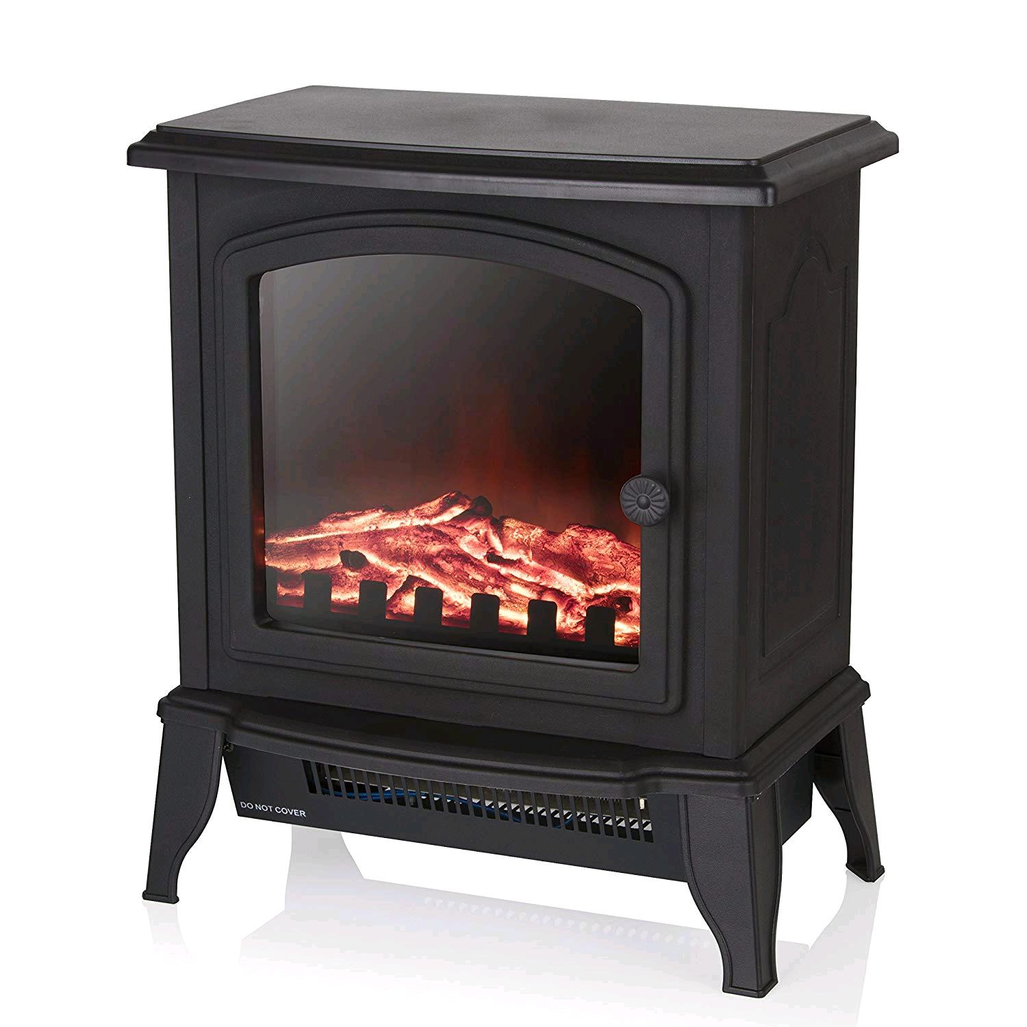 Warmlite WL46021 Mable Compact Stove Fire with Adjustable Thermostat Control, Realistic LED Flame Effect, 1000-2000 W