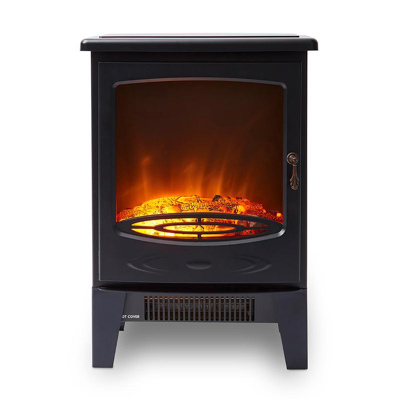 Warmlite 1.85KW Jesmond Log Effect Fire Stove Black