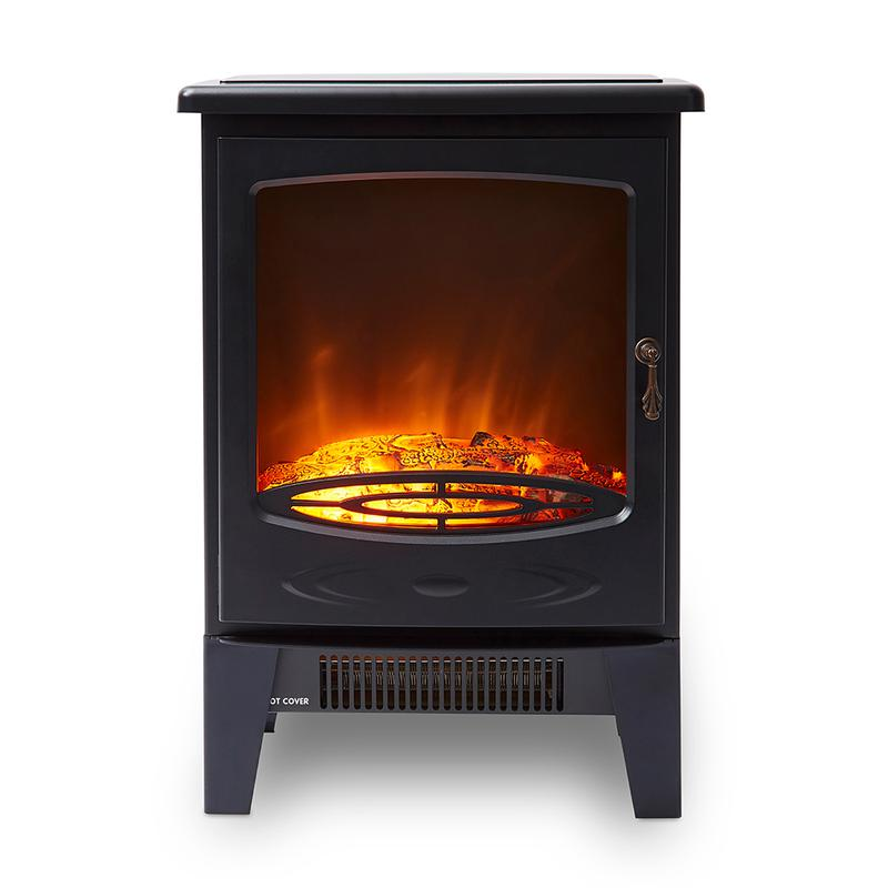 Warmlite WL46040 1.85KW Jesmond Log Effect Fire Stove Black