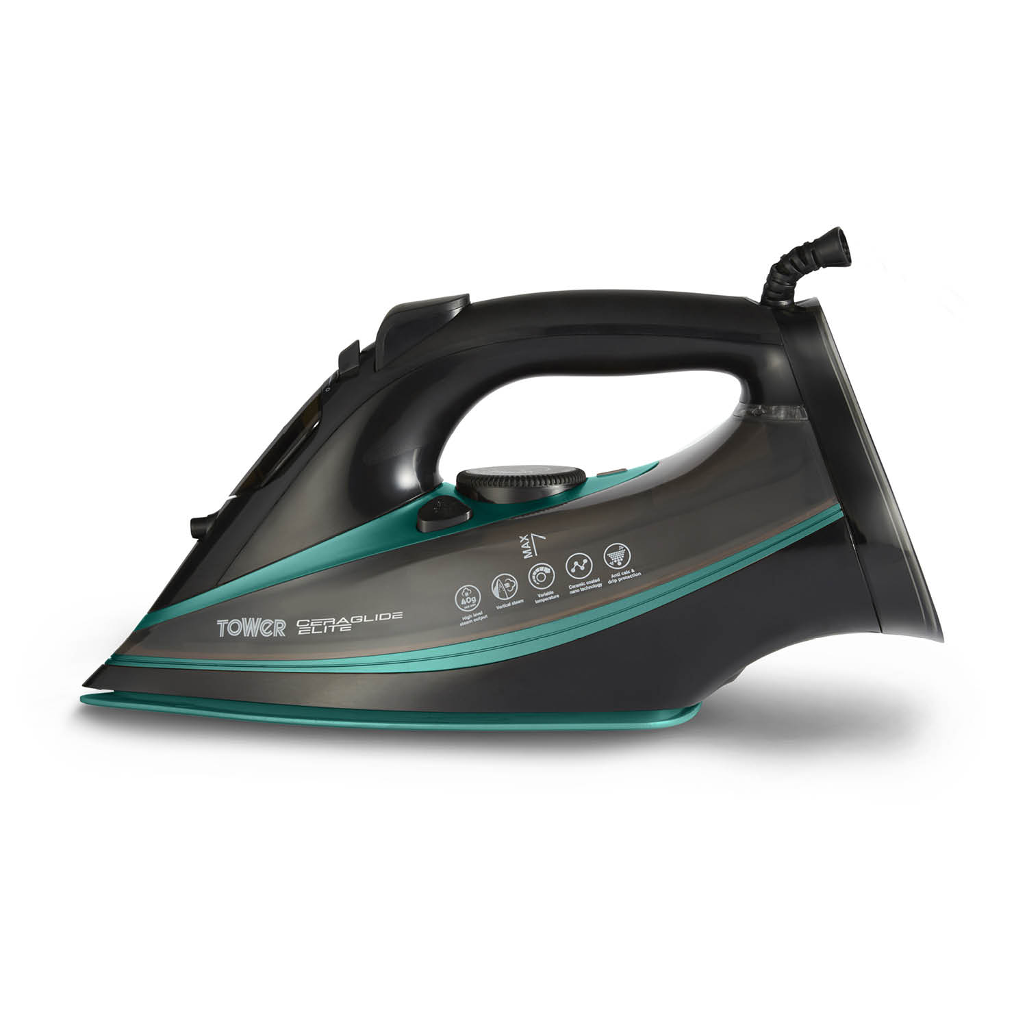 Tower Ceraglide 3100W Steam Iron Black and Teal