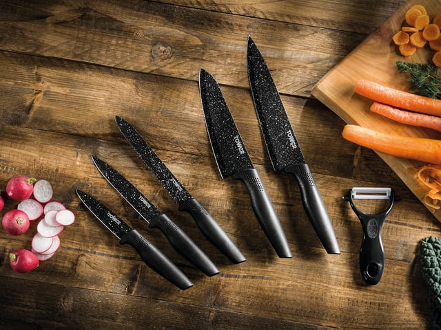 Tower Essential Knife Set 6 Piece Black 7473748