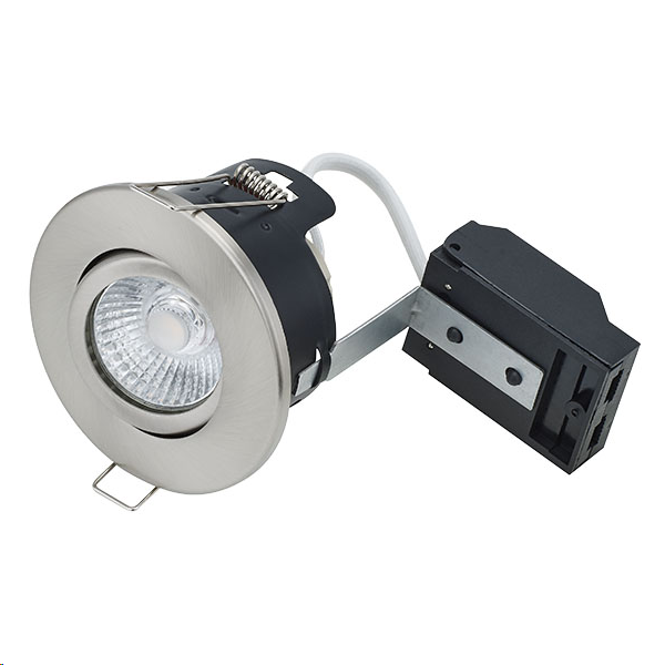 Bell 12V/240V Satin Nickel Centre Tilt Downlight (78mm Cut out)