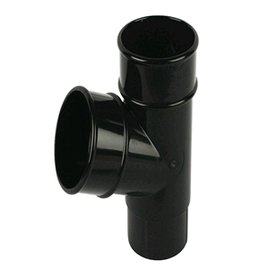 Floplast 68mm Downpipe 67½deg Branch in Black