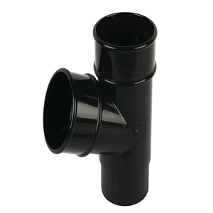 Floplast 68mm Downpipe 67 1/2deg Branch in Black 