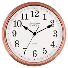 Acctim Beckford Wall Clock In Copper Retro Style Diameter14" 36cm Requires 1 x AA Battery (not included) 