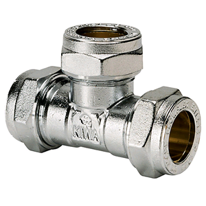 Chrome Equal Tee 15mm Compression