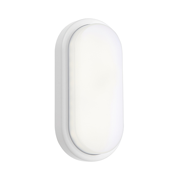 Saxby Pillo LED Oval Bulkhead White IP54 