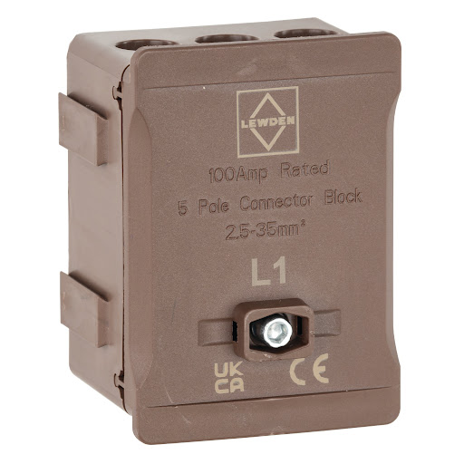 Lewden Distribution Terminal 100A 5 Way Brown