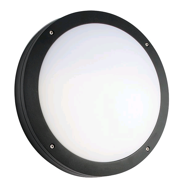 Saxby Luik Plain Bulkhead 18w LED in Black