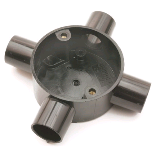 Falcon Conduit Intersection Box 25mm Black 
