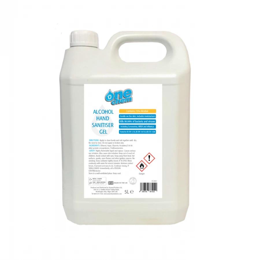 ONE CHEM OC0057  Hand Sanitiser Gel 5Ltr 72% Alcohol