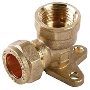 Copper Wall Plate Elbow 15mm x 1/2