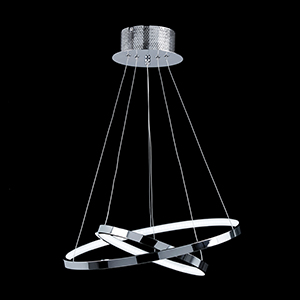 Endon Kline LED 2Lt Ring Pendant Chrome Plate & Frosted Acrilic 