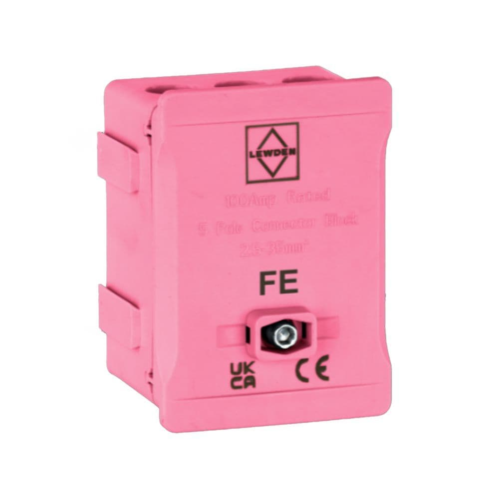 Lewden Distribution Terminal 100A 5 Way Pink