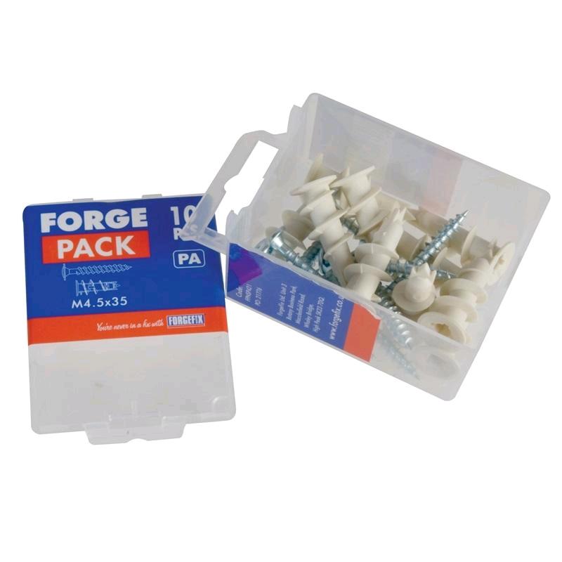 Forgefix Cavity Wall Anchors 4.5 x 35mm Screw Nylon (Pack) 
