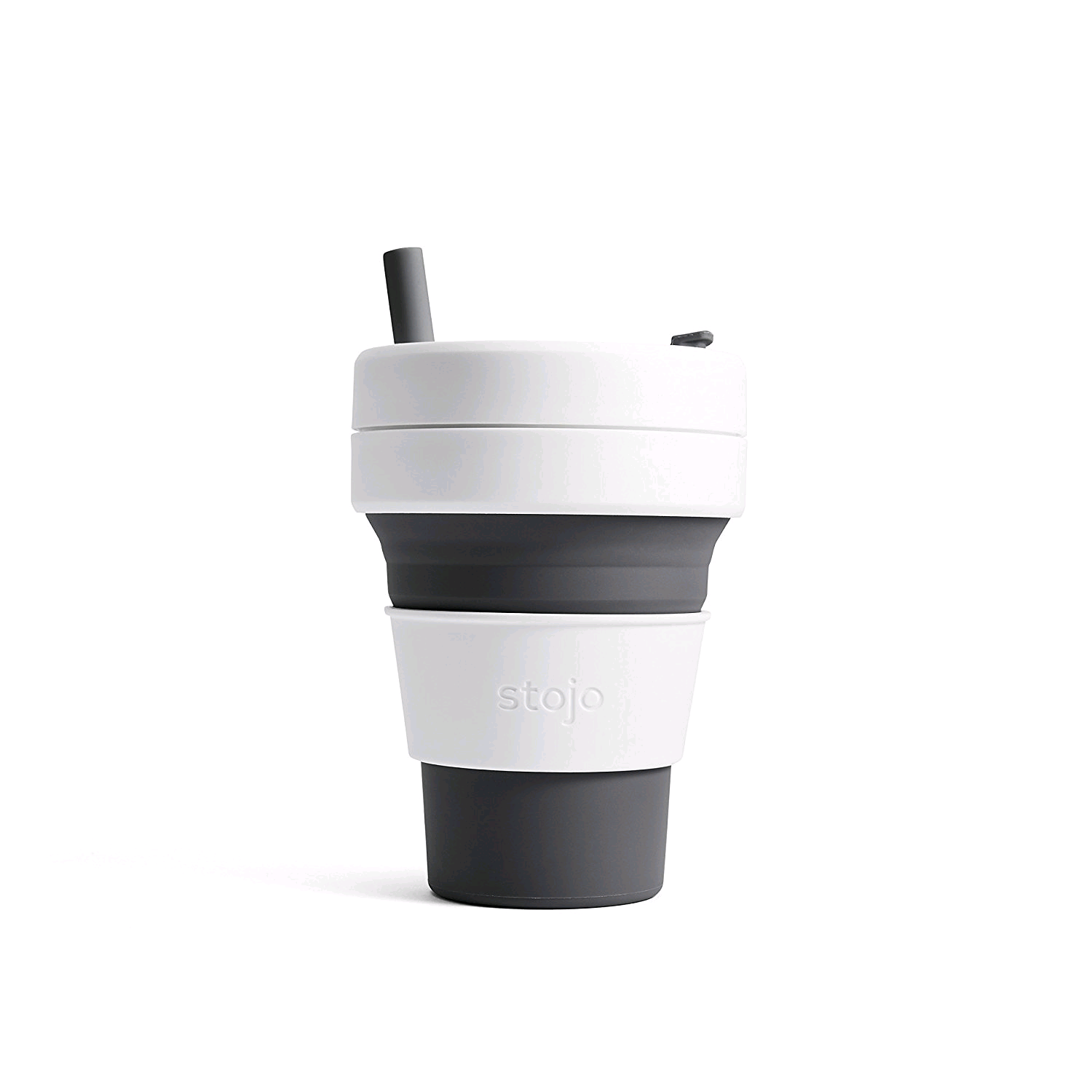 STOJO S2-SLT Silicone Collapsible Coffee Cup 16oz Slate