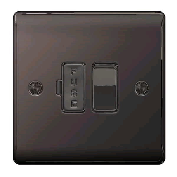 BG 13a Switched Fused Connection Unit Black Nickel 
