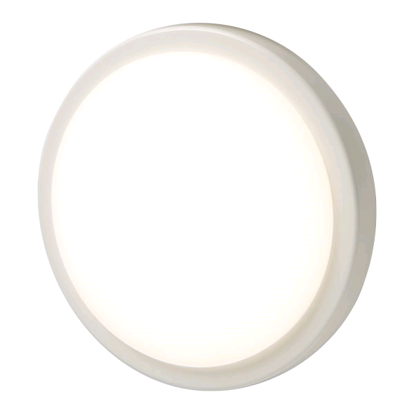 BG IP54 Round 17W 4000K LED Bulkhead c/w White & Chrome Bezel 280 x 55mm