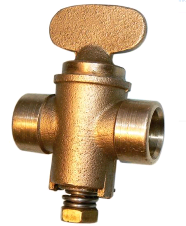 Copper Gas Cock 15mm Endfeed 