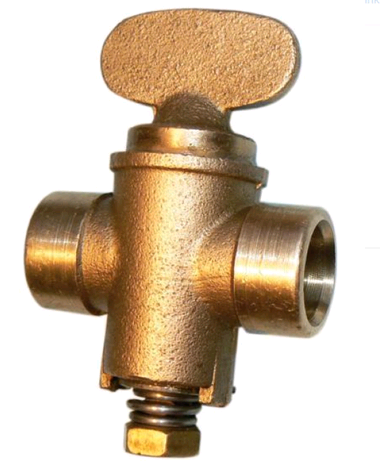 Copper Gas Cock 15mm Endfeed