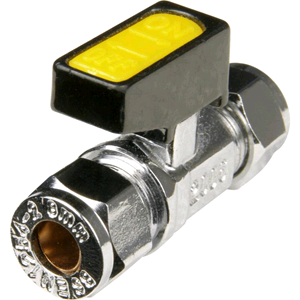 Mini Ball Valve 15mm Straight (Gas approved)