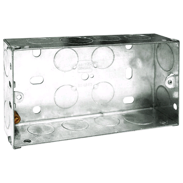 Knock Out Metal Box 2gang 35mm