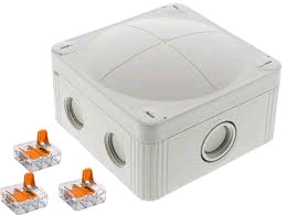Wiska Box 95 x 95 x 60mm Grey IP66 WAGO Connector