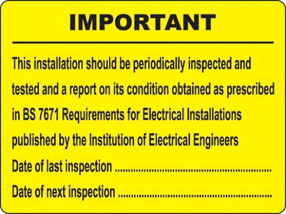 Industrial Signs Periodic Inspection Label (Pack 10) 