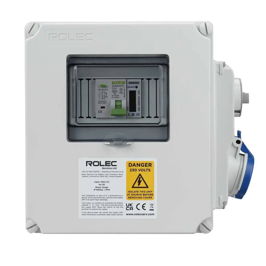 Rolec Interlocked Caravan Hook Up RCBO 1 x 10a Metered